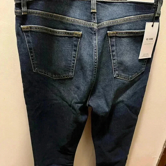 NWT RE/DONE Redone High Rise Ankle Crop Jeans Midnight Dark Blue 29 - Picture 8 of 11